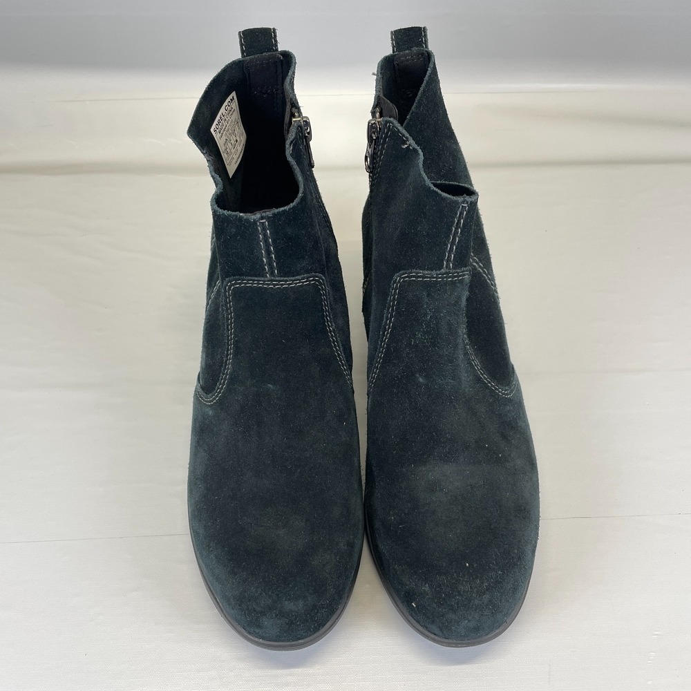 SOREL Evie Wedge Ankle Boots Womens Size 10 Black Suede Zip Up Casual Shoes - Picture 4 of 10